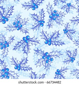 Holly berry. Seamless pattern