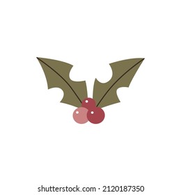 Un juego de bayas. Berry holly aislada sobre fondo blanco.