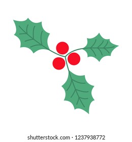 Holly Berry Vector Illustration For Backgrounds, Logos, Stickers, Labels, Tags And Other Design.