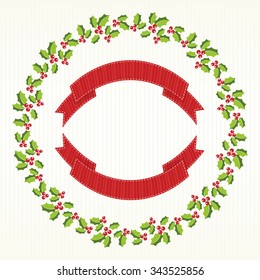 Holly Berry Wreath with Banner