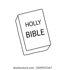 Holly Bible book black vector icon