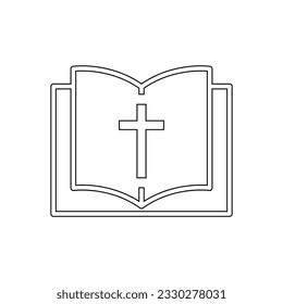 Holly Bible Icon Design. isolated on white background. Vector Illustration.
