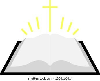 Holly Bible Icon. Flat Color Design. Vector Illustration.