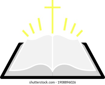 Holly Bible Icon. Flat Color Design. Vector Illustration.