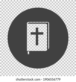 Holly Bible Icon. Subtract Stencil Design on Tranparency Grid. Vector Illustration.
