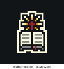 Adesivo de Ilustração de Pixel da Bíblia Holly