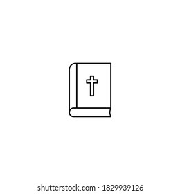 Holly book icon. Halloween icon. Simple, flat, outline, black.