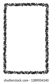 El borde hueco tiene un sencillo patrón estrecho, dibujo de línea vintage o ilustración de grabado.