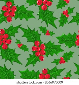 Holly Branch Pattern for Christmas
