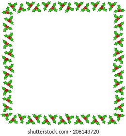 Holly Christmas Border Stock Vector (Royalty Free) 206143720 | Shutterstock