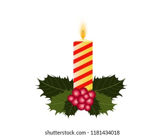 Holly Christmas candle decor