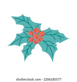 Holly. Christmas collection. Flat vector illustration