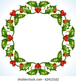 Holly Christmas frame