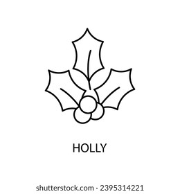 holly concept line icon. Simple element illustration. holly concept outline symbol design.