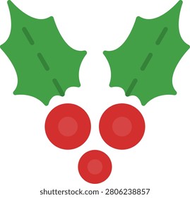 Holly Flat Icon Vector Design