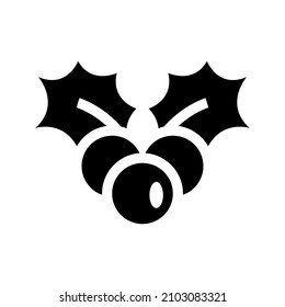 Icono de holly aislado en fondo blanco