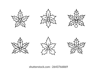 Ilustración vectorial de arte de línea de icono de Holly