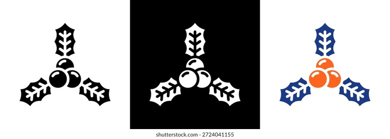 Holly Icon Set Glyphe Vektorgrafik