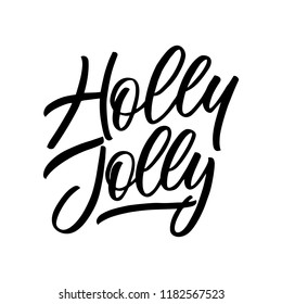 Holly Jolly calligraphic sign.