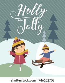 Holly jolly card
