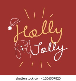 Holly Jolly Christmas holiday greeting typography style