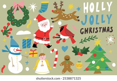 HOLLY JOLLY, ilustración de Navidad