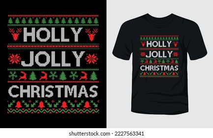 Holly jolly Christmas t-shirt template