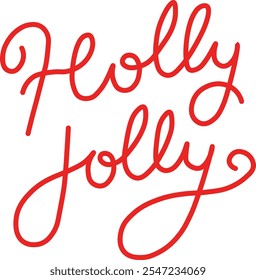 Holly Jolly Christmas vector lettering 