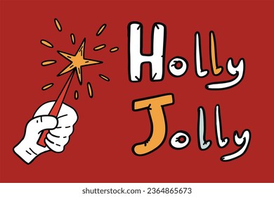 Holly Jolly groovy greeting card 90's