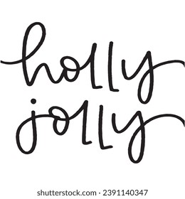 Holly Jolly handlettered in cursive