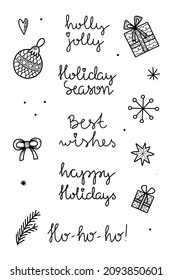 Holly Jolly, Holiday season, happy Holidays. Lettering