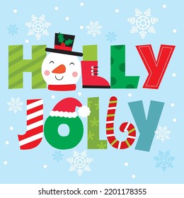 Holly Jolly Text On Bright Color