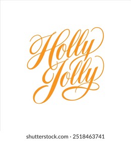 Holly Jolly Typography text vector design.