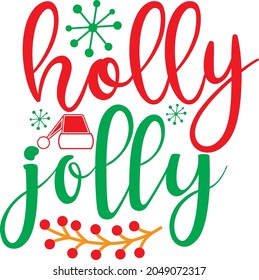 holly jolly vector art design