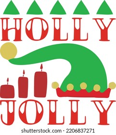 holly jolly vector file svg