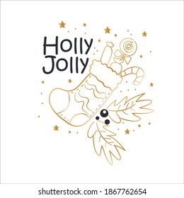 Holly-jolly-Vektordesign-Illustration