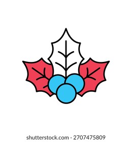 Icono de hoja de acebo limpio y moderno Ilustración vectorial