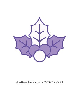 Icono de hoja de acebo limpio y moderno Ilustración vectorial