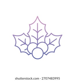 Icono de hoja de acebo limpio y moderno Ilustración vectorial