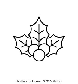 Holly Leaf icon clean and modern vector illustration