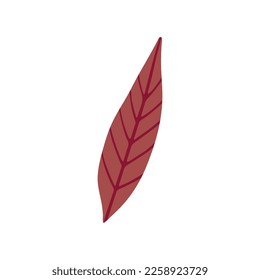 Holly-Blatt, einzelne, handgezeichnete Illustration im Doodle-Stil. Vektorgrafik