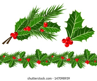 Holly Leaves And Berries 