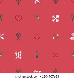 Holly, mistletoe, fir and snowflakes - Christmas theme background