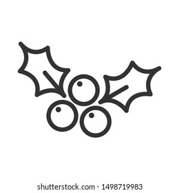 holly outline vector icon isolated on white background. holly flat icon for web, mobile and user interface design. winter holidays concept