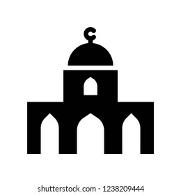 holly religious Islamic mosque for Muslims building solid black icon.
