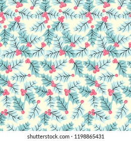 Holly seamless pattern