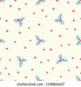 Holly seamless pattern