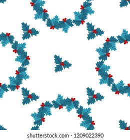 Holly seamless pattern