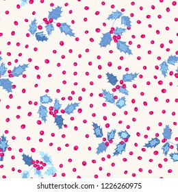 Holly seamless pattern