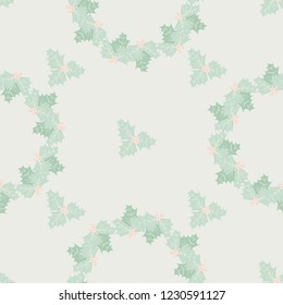 Holly seamless pattern. Shabby chic